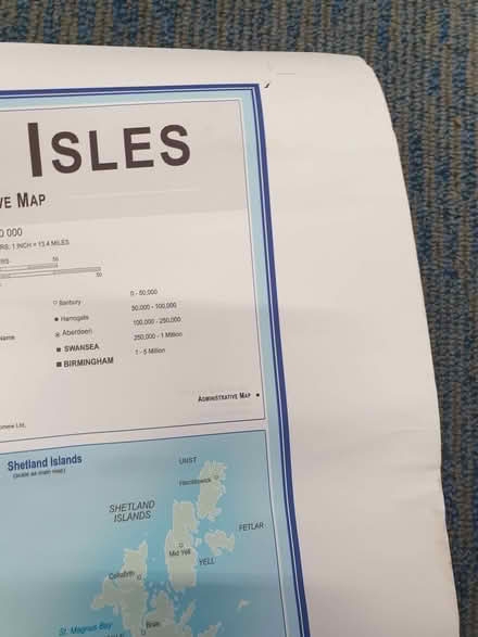 Photo of free Large wall map of the United Kingdom (Old Road OX3) #2