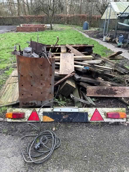 Photo of free Old Trailer by board (Shipley Wood DE7) #1