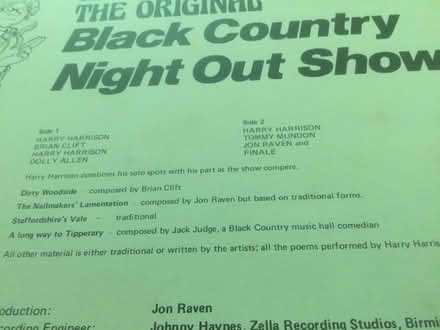 Photo of free Black Country Night Out Vinyl 12in (B62 near Blackheath) #2