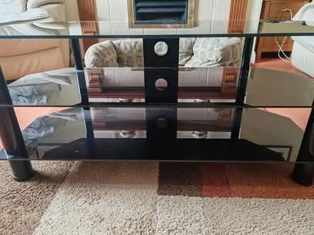 Photo of free Glass TV stand (Moretonhampstead) #1