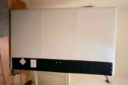 Photo of free White faux leather headboard for double bed (Heysham LA3) #1