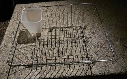 Photo of free Metal dish rack with utensil holder (Valencia Avenue, Sunnyvale) #1