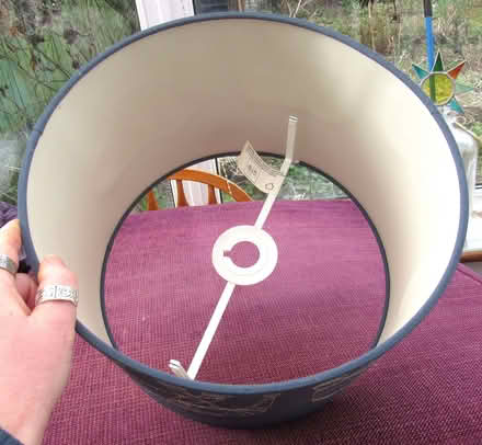 Photo of free Teal Blue Lightshade with Embroidered Elephant Design (Cullercoats NE30) #3
