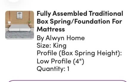 Photo of free 4” king mattress foundation (Ellicott City) #1