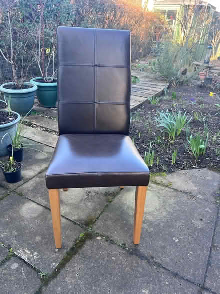 Photo of free Brown leather dining chair (Gyle EH12) #2