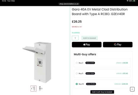 Photo of free Garo 40A EV RCBO (Reigate RH2 9JN) #1