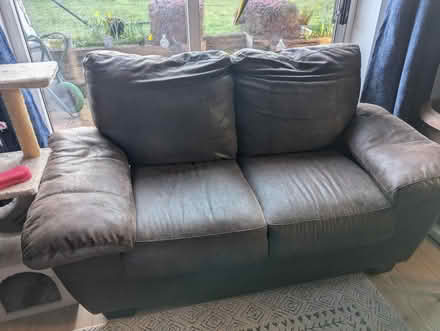 Photo of free Small brown leather sofa (Cm79fs) #1