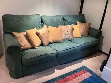 Photo of free 3-seater fabric sofa in good condition. (Shermanbury BN5) #1