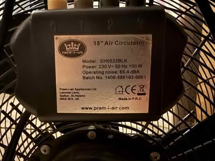 Photo of free 18 inch Fan (Nutfield RH1) #2