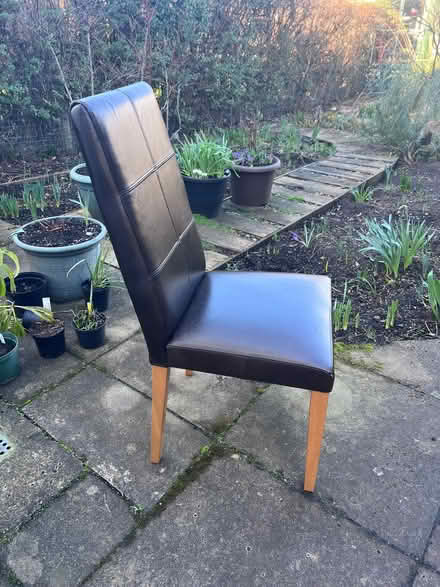Photo of free Brown leather dining chair (Gyle EH12) #1