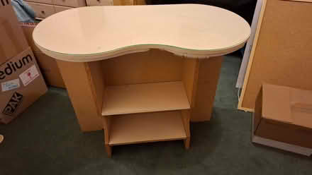 Photo of free Dressing Table, Kidney shaped, glass top, curtain edges (Sherwood TN2) #2