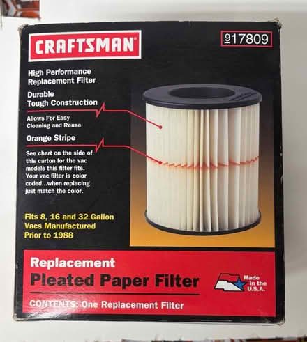 Photo of free Craftsman shop vac filter (Belmont, MA) #1