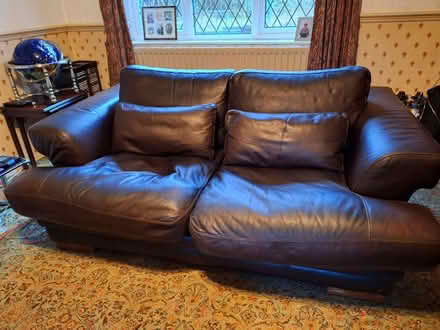 Photo of free Giovanni Sforza Italian Leather Dark Brown 3 Seater Sofa (Jericho BL9) #1