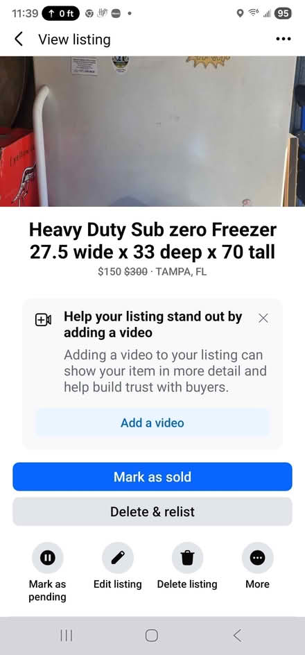 Photo of free Sub Zero Freezer (Seminole Heights) #1