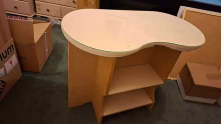 Photo of free Dressing Table, Kidney shaped, glass top, curtain edges (Sherwood TN2) #3