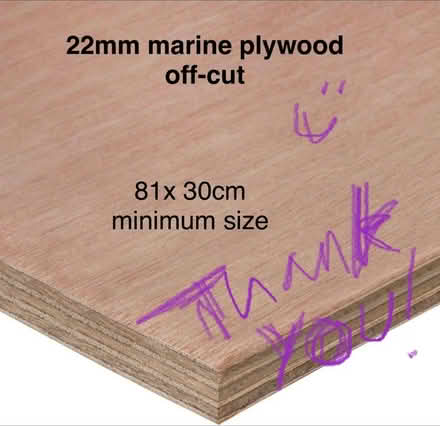 Photo of Small off-cut of 22mm marine plywood (Alcester Lanes End B14) #1