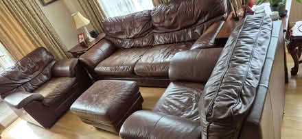 Photo of free Italian leather sofa and armchair (Cherry Tree Lane NG12) #1