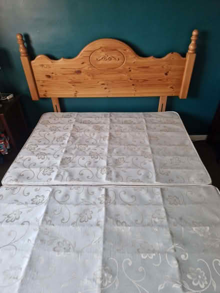 Photo of free Double divan bed with headboard (Melkinthorpe CA10) #1