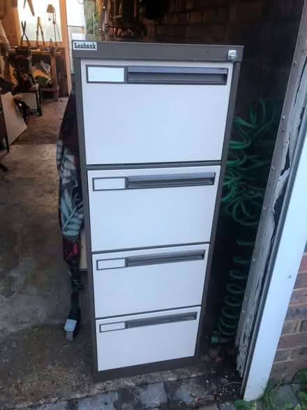 Photo of free Four-Drawer Filing Cabinet - Brown/cream (Burgess Hill RH15) #1