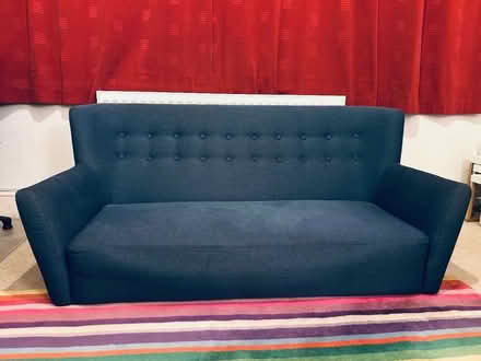 Photo of free blue danish-style sofa (Fitzrovia W1W) #2