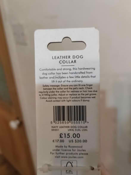 Photo of free Joules leather dog collar x large (Whittlesey) #3