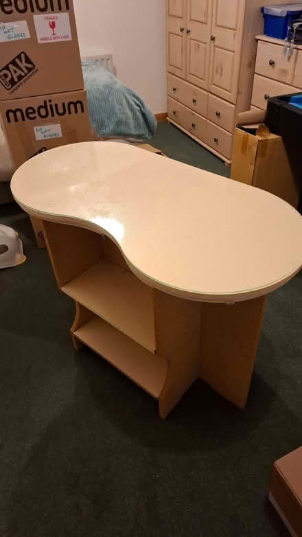 Photo of free Dressing Table, Kidney shaped, glass top, curtain edges (Sherwood TN2) #1