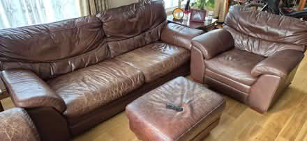 Photo of free Italian leather sofa and armchair (Cherry Tree Lane NG12) #2