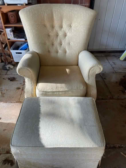 Photo of free Yellow Armchair And Footstool (ME9) #1