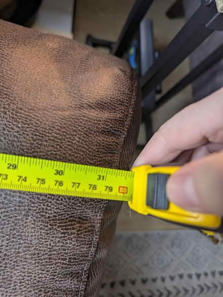 Photo of free Small brown leather sofa (Cm79fs) #2