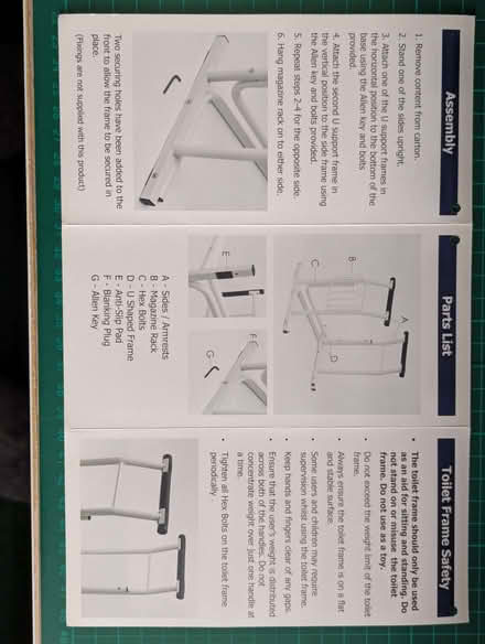 Photo of free Toilet safety frame, free-standing (Toton NG9) #3