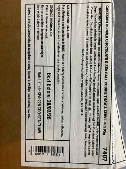 Photo of free Cakesmiths Milk Chocolate Cookies (Queens Dr N4) #2