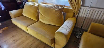 Photo of free 3+2 Seater Sofas, Light Mustard Colour, Removable Covers (Gateshead NE8) #4