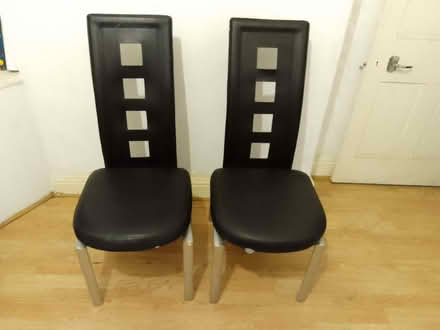 Photo of free Pair of leather look chairs (in need of some repair) (Sharrow Vale S11) #1