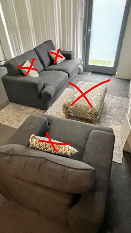 Photo of free Grey sofa set - good condition (SE16) #3