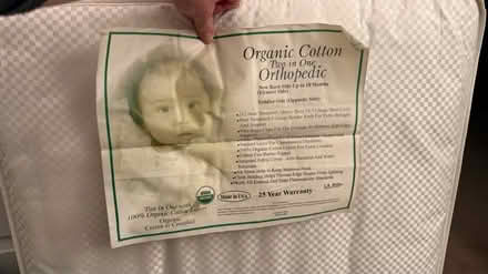 Photo of free Organic used toddler mattress (Clarendon metro,Arlington, VA) #2