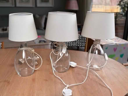 Photo of free 3 x glass lamps and shades (SW11) #1