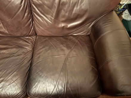Photo of free 2x Leather Sofas (Linthwaite) #4
