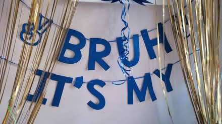 Photo of free Blue Birthday Banner/Gold Fringe (Taunton, Somerset) #1