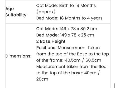 Photo of free Baby cot with mattress (Millwall E14) #1