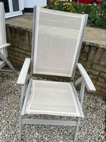 Photo of free 2 x wooden reclining garden chairs (Welling DA16) #1