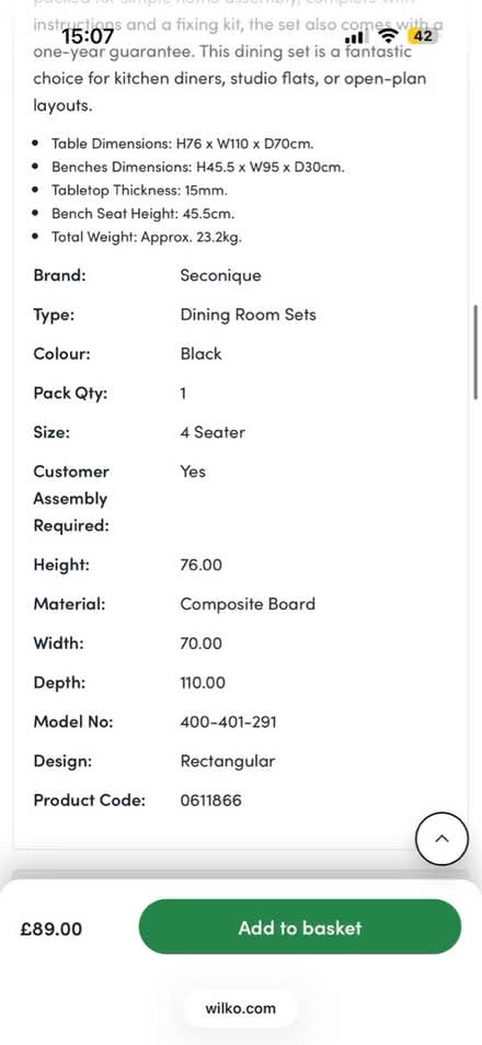 Photo of free Dining table (Kt12 2bz) #3