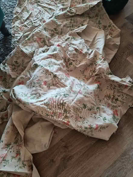 Photo of free Beige and floral upholstery fabric (Hove BN3) #1