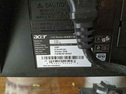 Photo of free Acer Monitor ( 2008 ) (East Village) #2