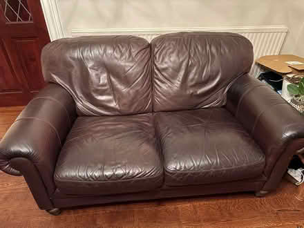 Photo of free 2x Leather Sofas (Linthwaite) #1