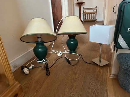 Photo of free Two Green lamps, plus one white more modern one. (Headington Quarry OX3) #1