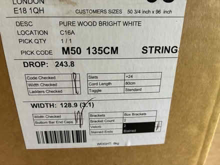 Photo of free 3 sets of slatted blinds - white (Doddinghurst CM15) #2