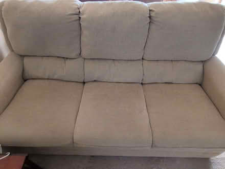 Photo of free Dark cream ( yellowish) 3 seater sofa. (Foxwood YO24) #1