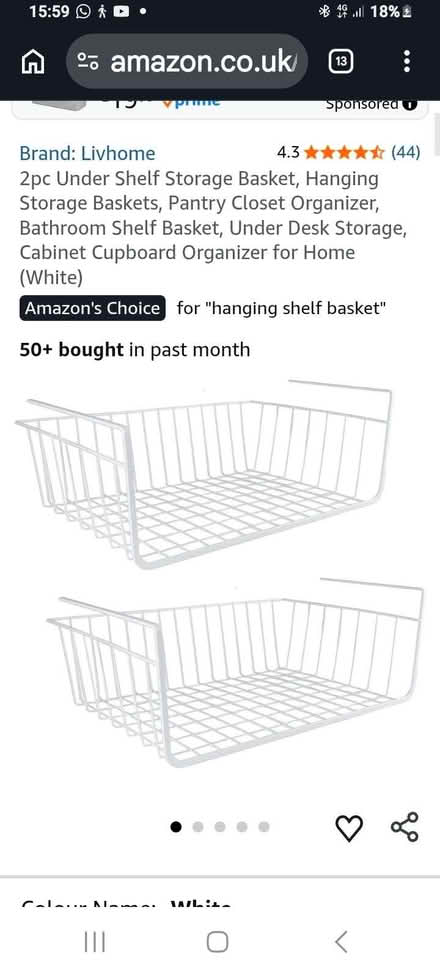 Photo of Undershelf hanging storage (Stisted CM77) #1