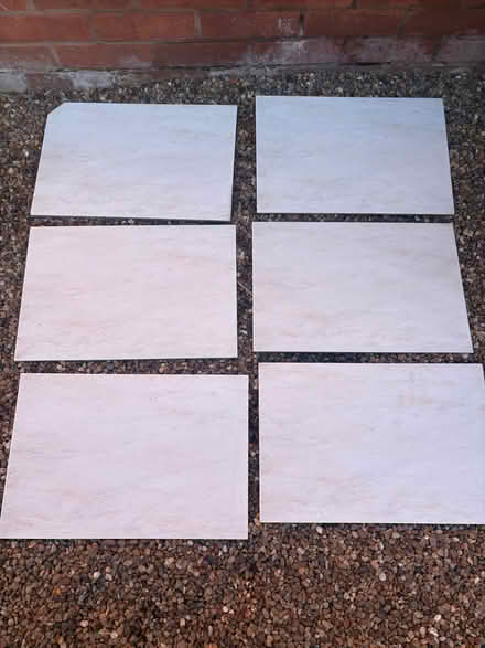Photo of free White marbled ceramic tile: (Birchwood LN6) #1