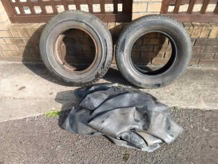 Photo of free Two 185x14 tyres plus eight 14 inch inner tubes (Patchway BS34) #1